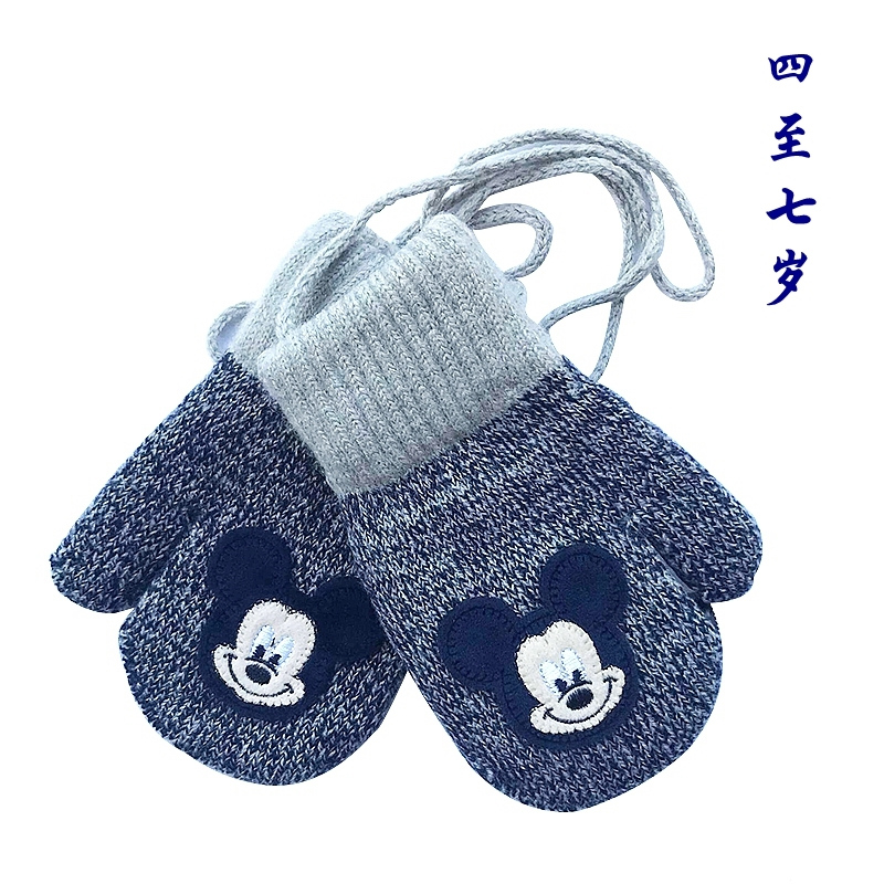 迪士尼(DISNEY)儿童手套冬季男童男孩女孩宝宝加绒加厚保暖小孩2-3岁6岁