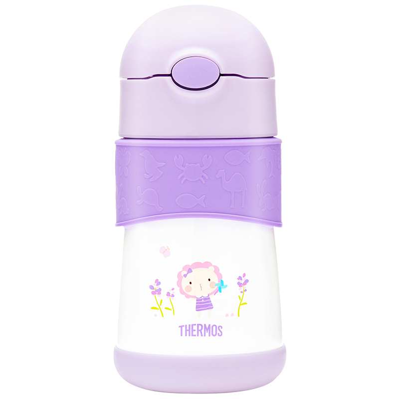膳魔师(THERMOS)孕婴童保温杯FFH-293L吸管杯内胆316L不锈钢双盖多用290ML学饮杯礼盒装防滑底座PL