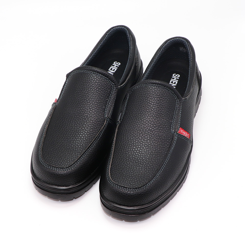 申海安全防护鞋 6608牛软面皮压花 黑色 35-47码 双高清大图