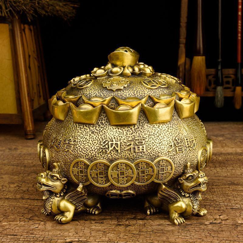 聚宝盆摆件貔貅纯铜 客厅财位电视柜家居饰品乔迁礼品_949_379