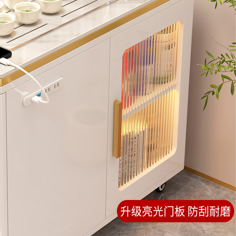 汉诺鑫威移动茶几茶台烧水电器茶具一体茶桌轻奢岩板沙发边柜侧边柜茶机