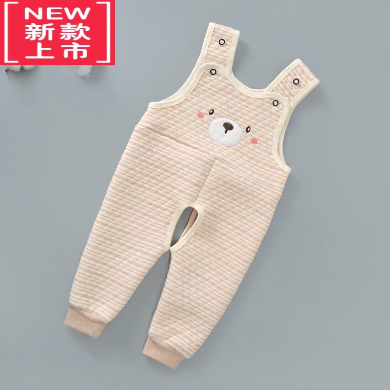 可莉允宝宝背带裤保暖内衣儿童加厚秋衣秋裤婴儿彩棉套装0-1岁2夹棉保暖裤图片