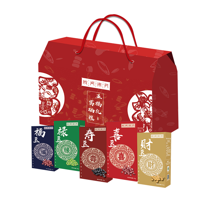 陇间柒月 杂粮豆套装 富硒5种杂粮豆 富硒粮·五福豆2kg