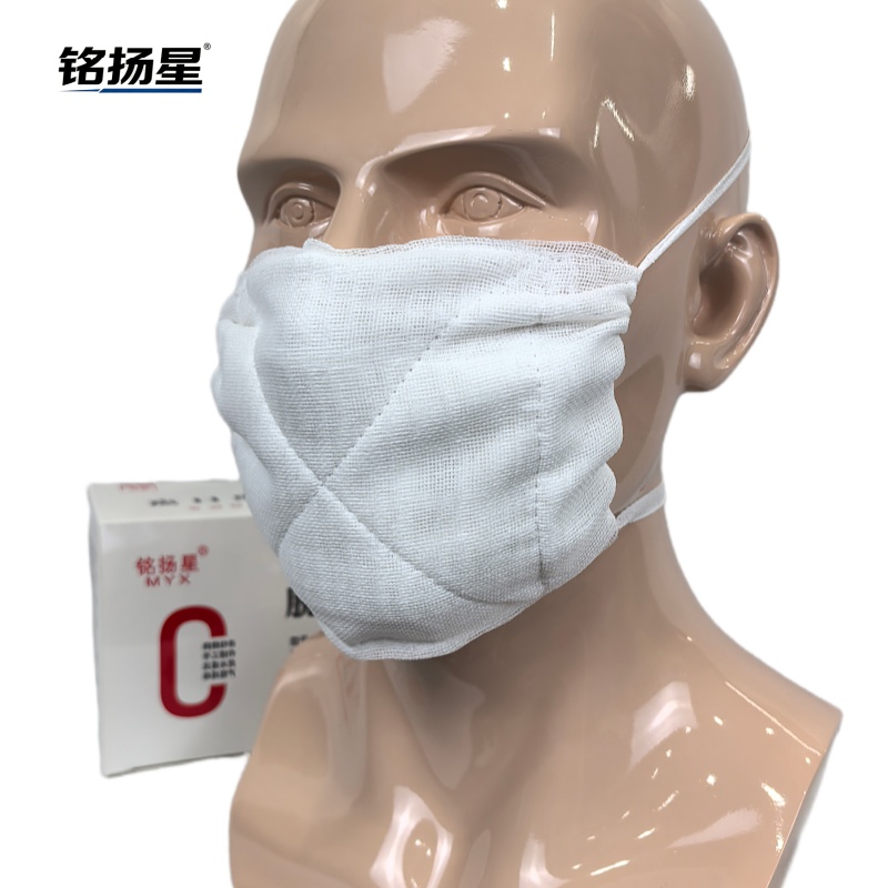 铭扬星 纯手工零漂白头戴式脱脂纱布口罩 SCV10/盒高清大图