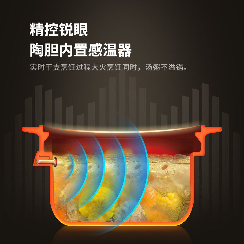 苏泊尔电炖锅微电脑定时600W智能煲汤煮粥家用大容量电砂锅 TG50YC5高清大图
