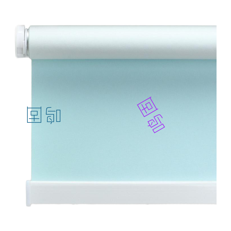 鸣固 ZJ4751手动卷帘定制 防水半遮光蓝色 配28MM小管 卫生间厨房浴室窗帘