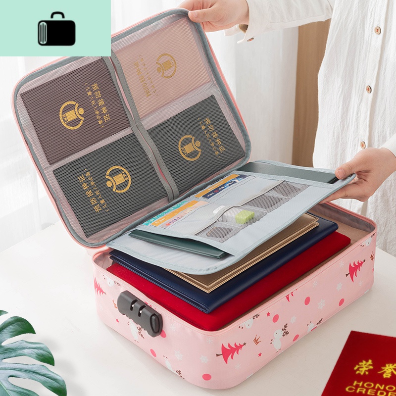 收纳包家用重要收纳盒大容量卡包家庭资料文件证书收纳包箱套NEW LAKE女士钱包/卡包高清大图