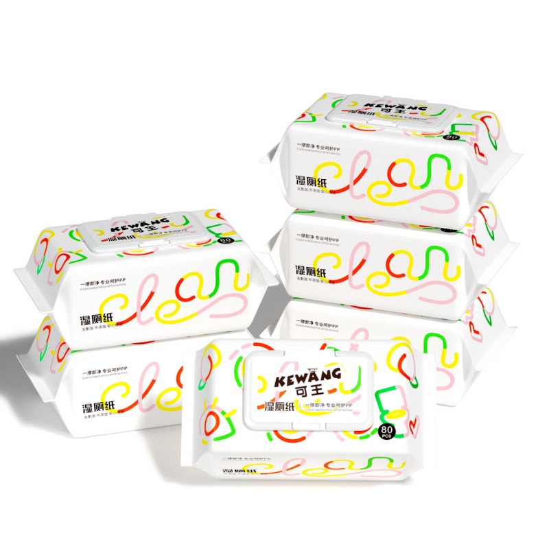米奇喵可王系列80抽可降解冲散湿巾大包家庭装湿纸巾厕所湿巾纸80抽[14*18]可降解湿厕纸 3包装高清大图