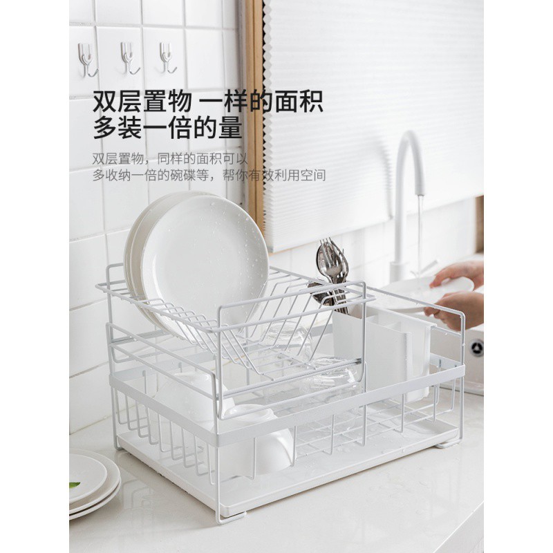 碗架厨房新型沥水架台面碗筷收纳盒晾放碗碟架盘子置物架收纳层架 三维工匠高清大图