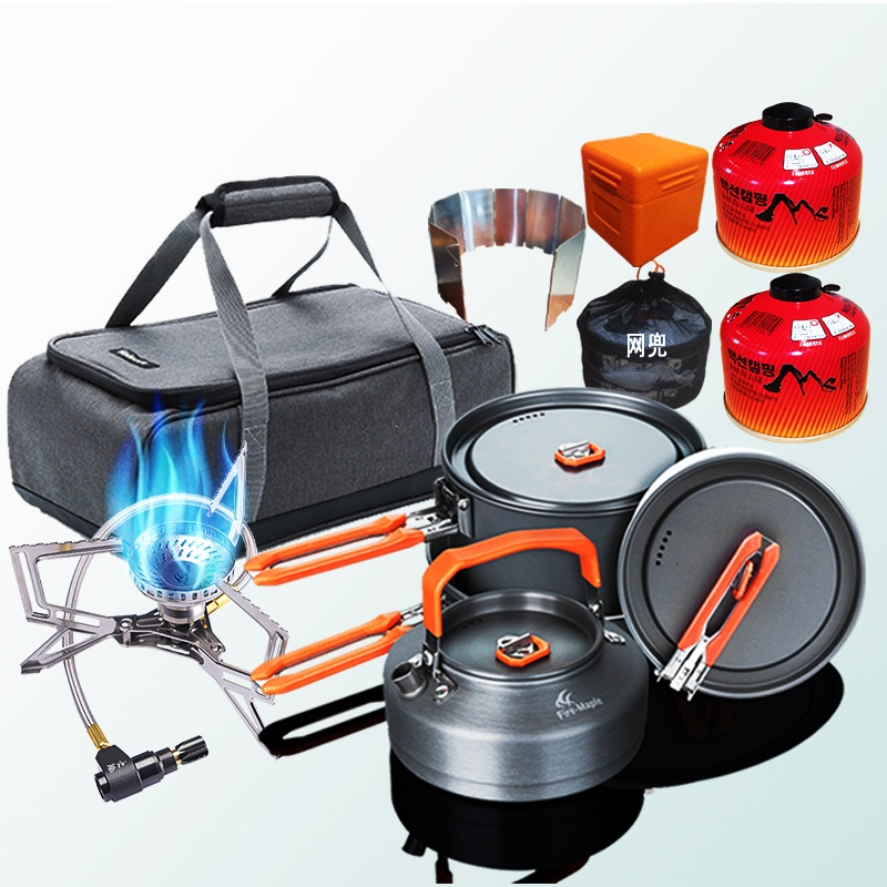 户外便携套锅野外餐具露营炉具炊具锅具闪电客烧水壶套装装备用品