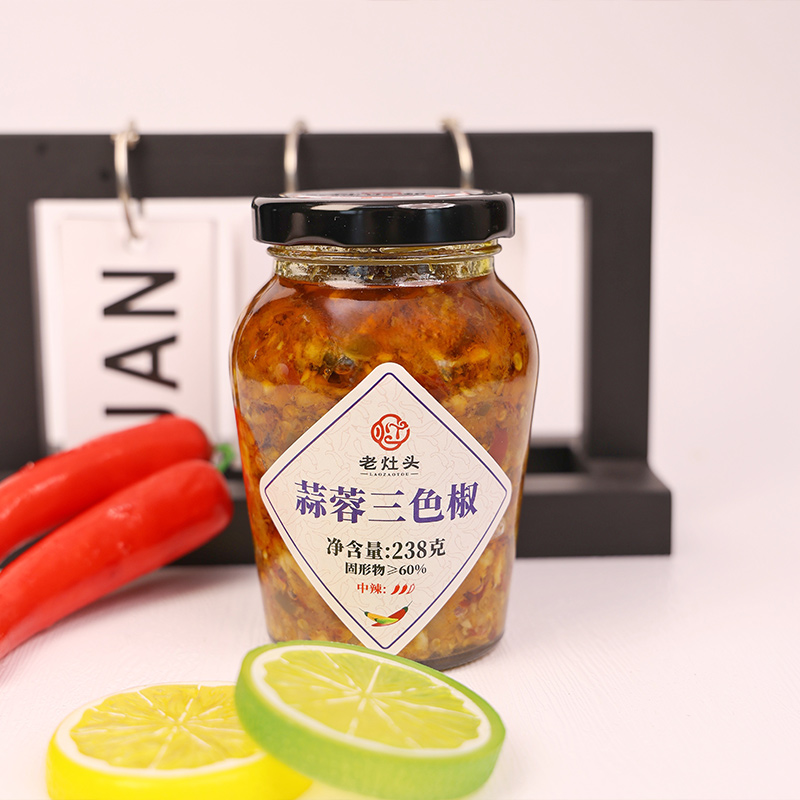 老灶头蒜蓉三色椒238g*2瓶装高清大图