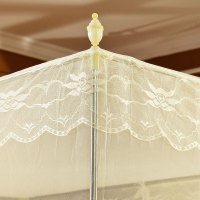 迎馨家纺 宫廷式加密加厚三开门落地蚊帐文帐子床上用品