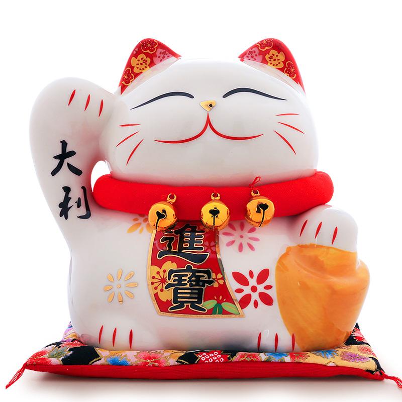 可爱猫小摆件 5寸迷你小号创意陶瓷家居店铺开业礼品 三维工匠 5寸[进宝]猫高清大图
