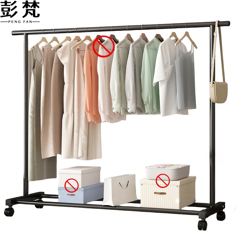 彭梵阳台落地晾衣架1000*400*1400mm(带轮子)个高清大图