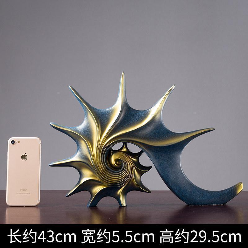 美帮汇欧式古典家居装饰品摆设古银色树脂海螺塑工艺品客厅玄关摆件高清大图