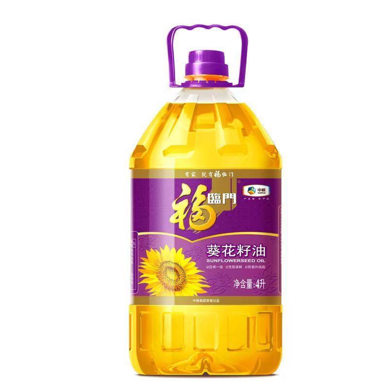 中粮福临门压榨一级葵花籽油4L桶家用清淡食用油 1桶高清大图