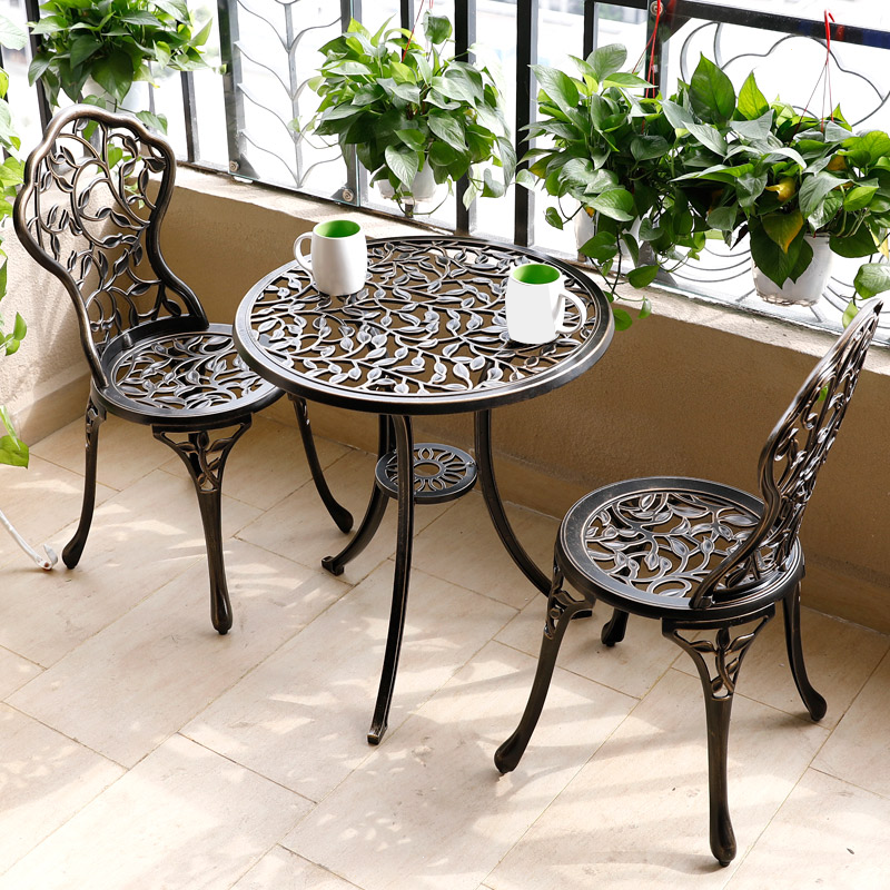 户外桌椅套件铸铝小阳台茶几阿斯卡利三组合休闲靠窗露天铁艺庭院咖啡