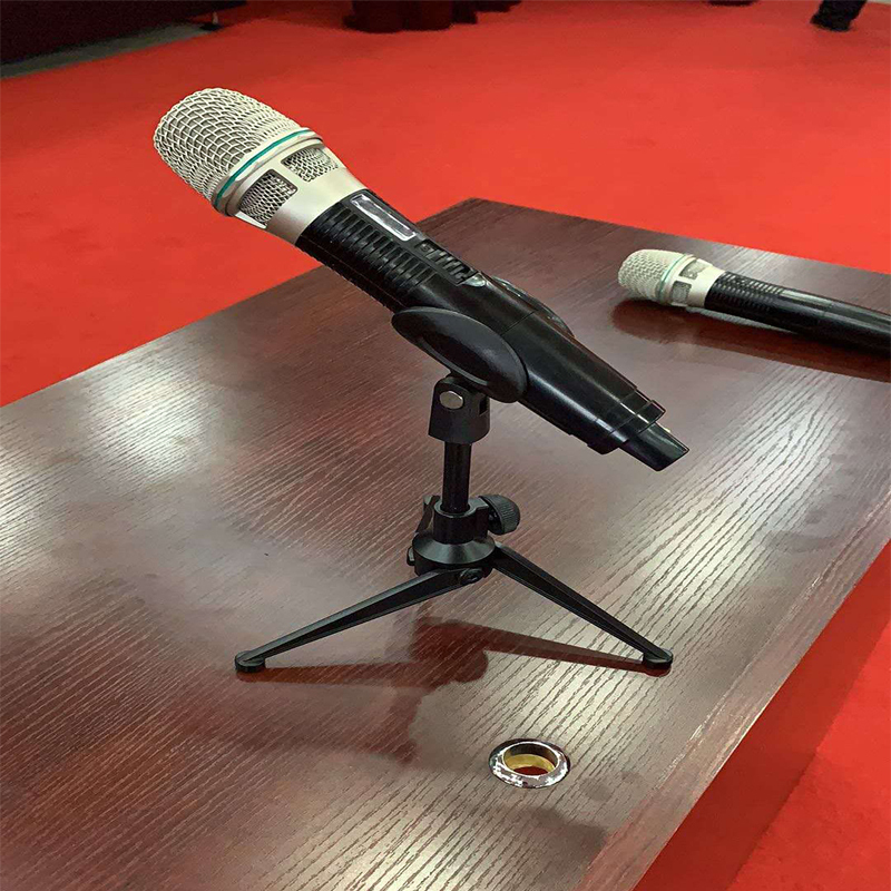 itc电容麦克风话筒支架桌面金属圆盘防震架体铸铁底座升降可调角度