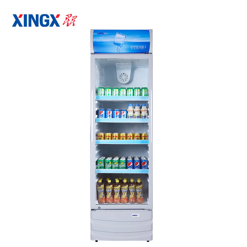星星(XINGX)316升立式玻璃门展示柜冷柜 饮料陈列柜 商用冷藏冰箱(银灰色)LSC-316C