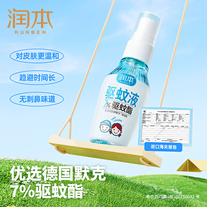 润本 220ml+50ml 7%驱蚊酯无香 花露水 蓝色 (计价单位:套)高清大图