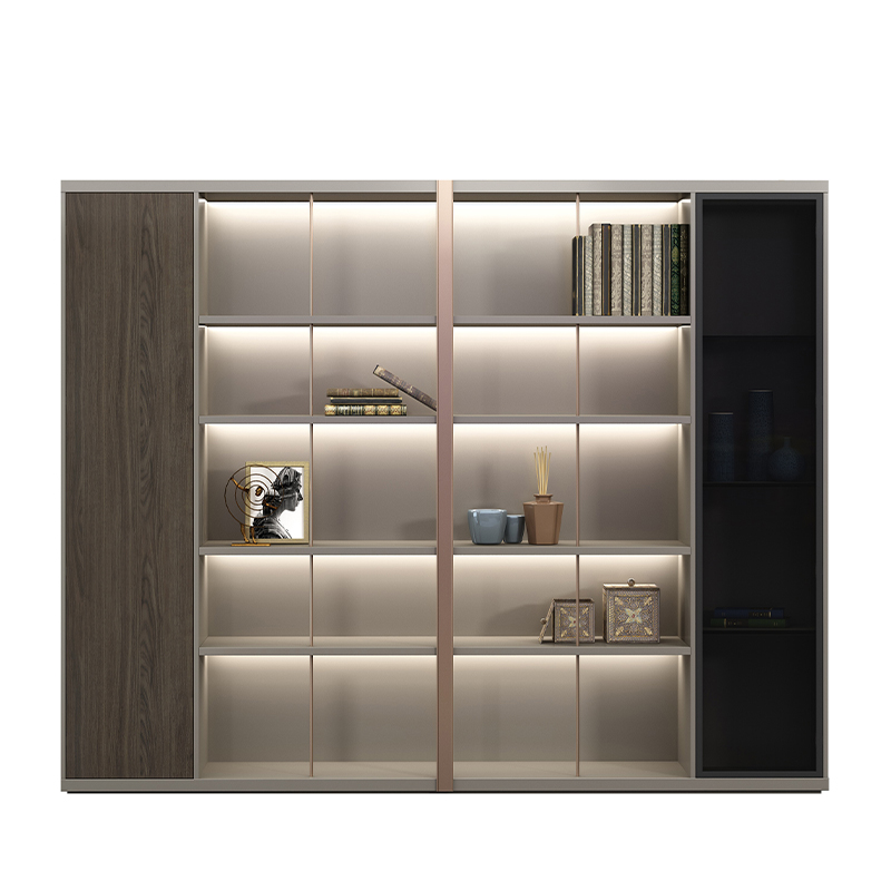 臻远ZY5042790 文件柜书柜木质储物柜资料柜大班台配套书柜 2.4米