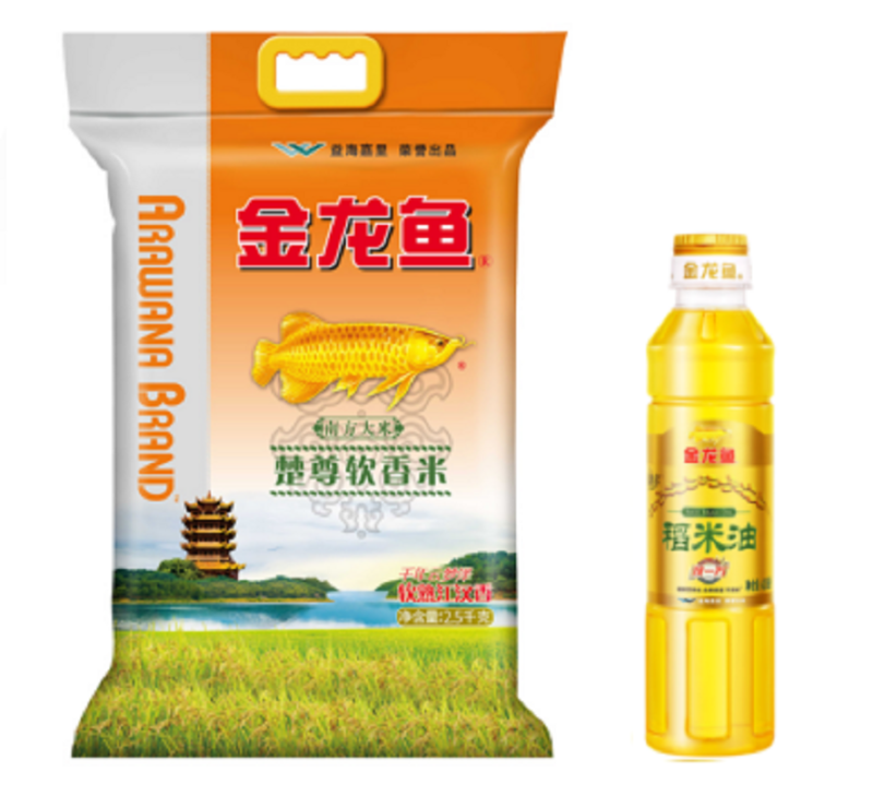 金龙鱼油米组合金龙鱼楚尊软香米2.5kg、金龙鱼双一万稻米油400ML