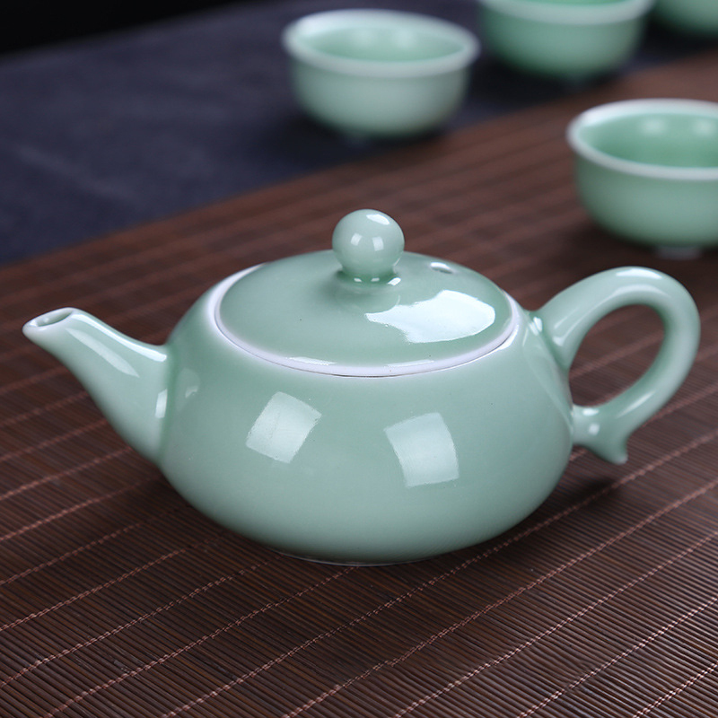 青瓷锦鲤鱼茶具七件套 XTL286 (一壶六杯)家居功夫茶具(套)