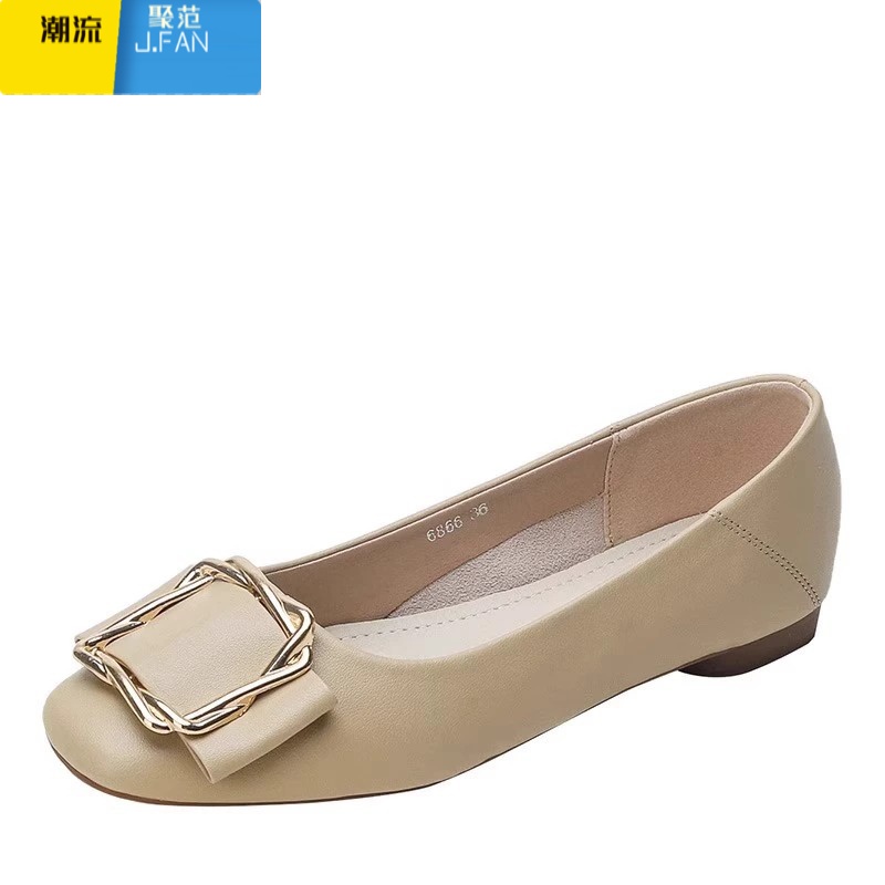 聚范红青蜓乐福鞋女一脚蹬2024新款英伦风小皮鞋软皮软底平底单鞋高清大图