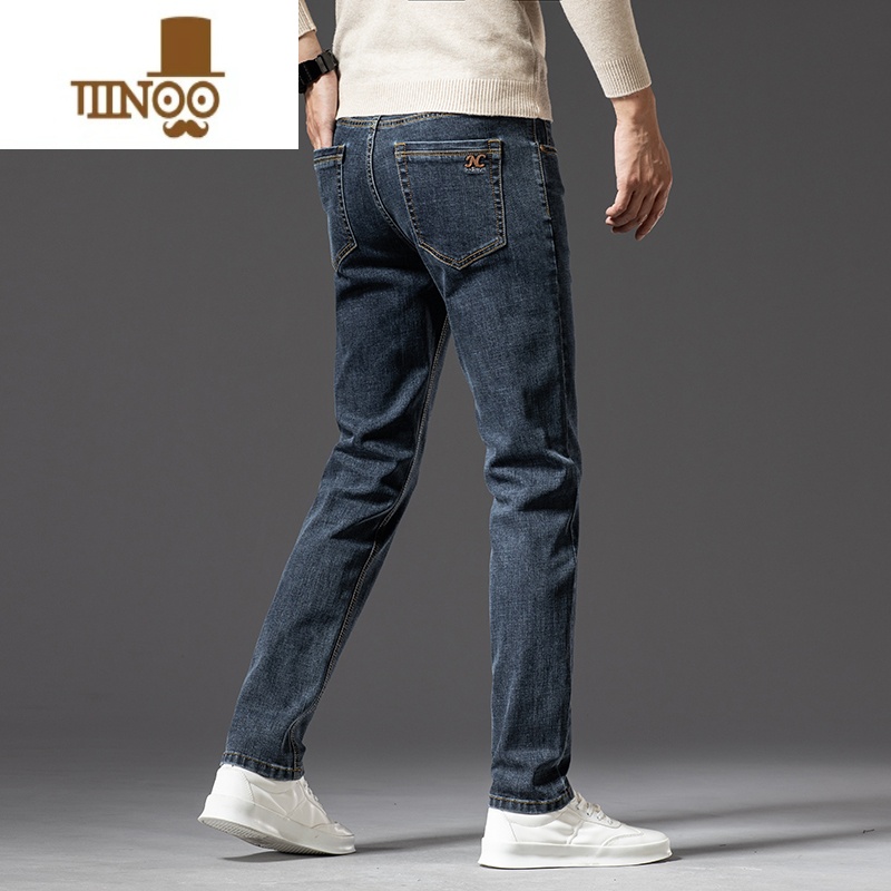 YANXU秋季男士牛仔裤商务都市宽松直筒裤子男韩版修身秋天休闲长裤高清大图