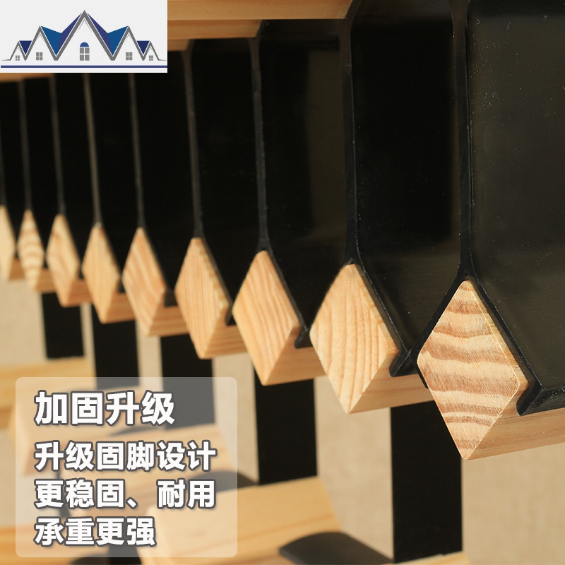 实木红酒架悬挂红酒杯架 创意实木酒瓶架高脚杯架 欧式倒挂酒杯架 三维工匠收纳层架高清大图