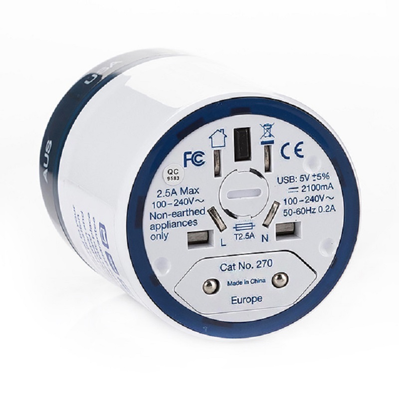 Travel Blue蓝旅 魔方环球通用转换插座+2×USB270蓝色高清大图