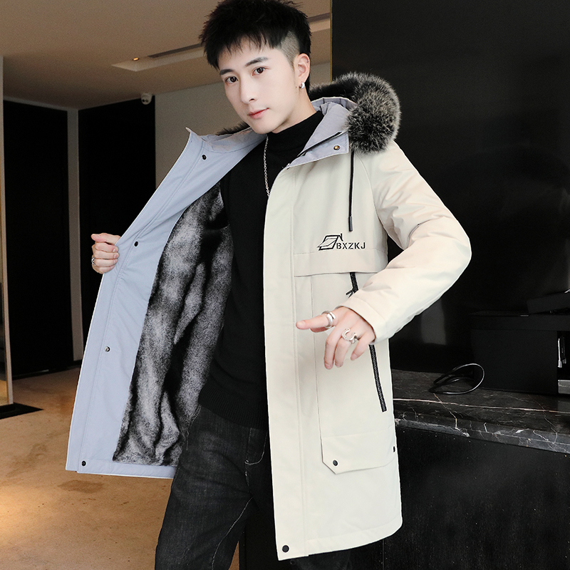 BaLuoShang加绒加厚外套男士秋冬季2020新款棉袄韩版潮流棉衣中长款大衣棉服棉衣