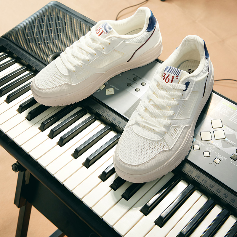 361°男鞋透气运动鞋新款网面鞋子休闲鞋小白鞋百搭板鞋男高清大图
