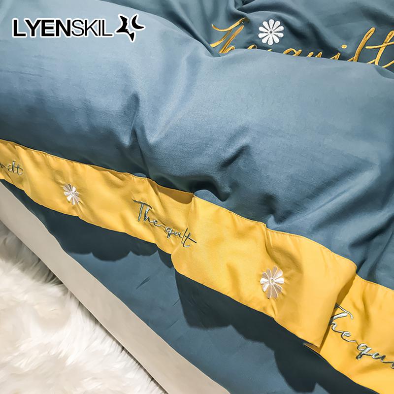 款水洗棉简约刺绣四件套亲肤床单被套北欧风床上用品_831高清大图