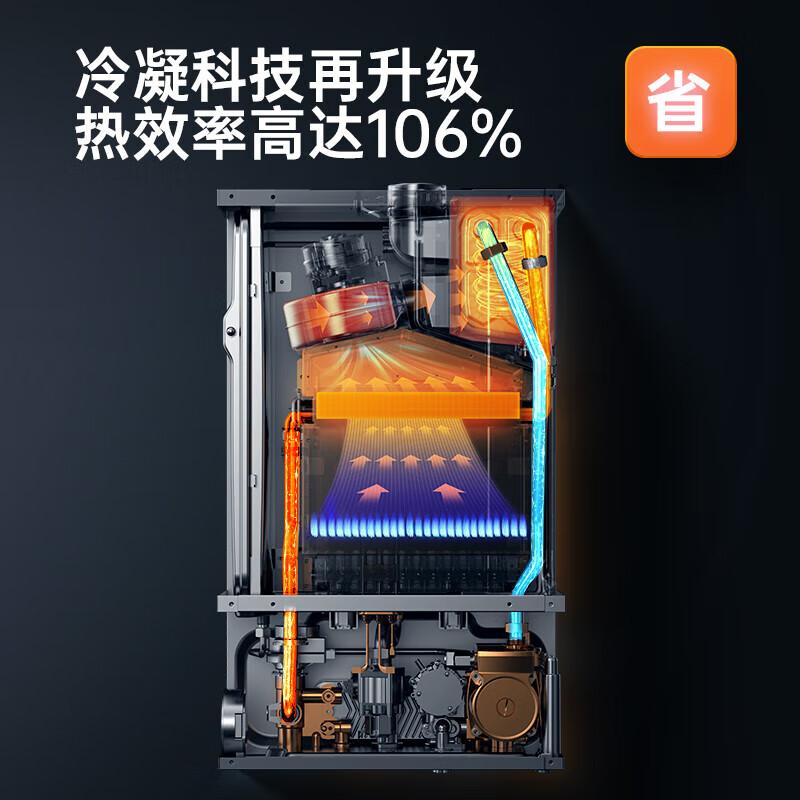 美的壁挂炉天然气供暖 燃气壁挂炉超一级能效 一级静音 双变频省气省电28KW LL1PBD28-R53 PRO高清大图