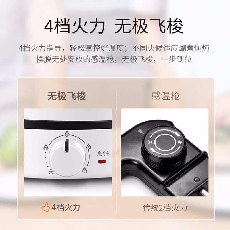 苏泊尔(SUPOR) ZMD安心系列 3L 多功能电火锅 四档火力调节 不沾内胆 1200W大火力 电火锅H24YK11高清大图