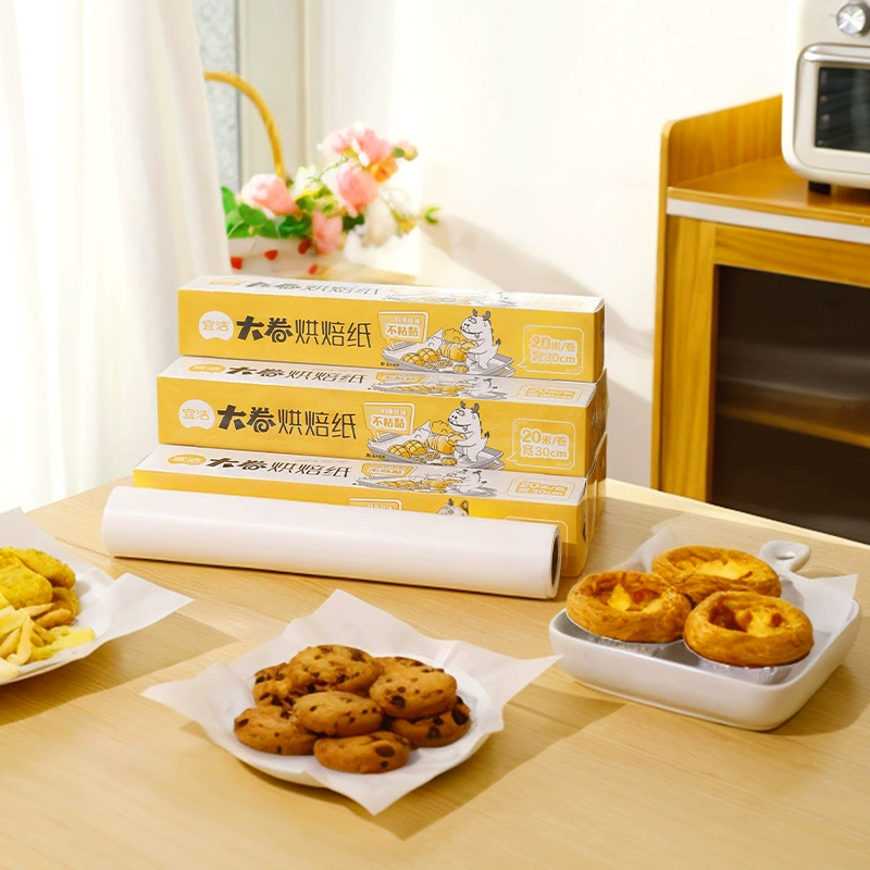 宜洁 焙油纸锡纸烤箱家用空气炸锅专用铝箔纸 30cm*20m 1卷高清大图