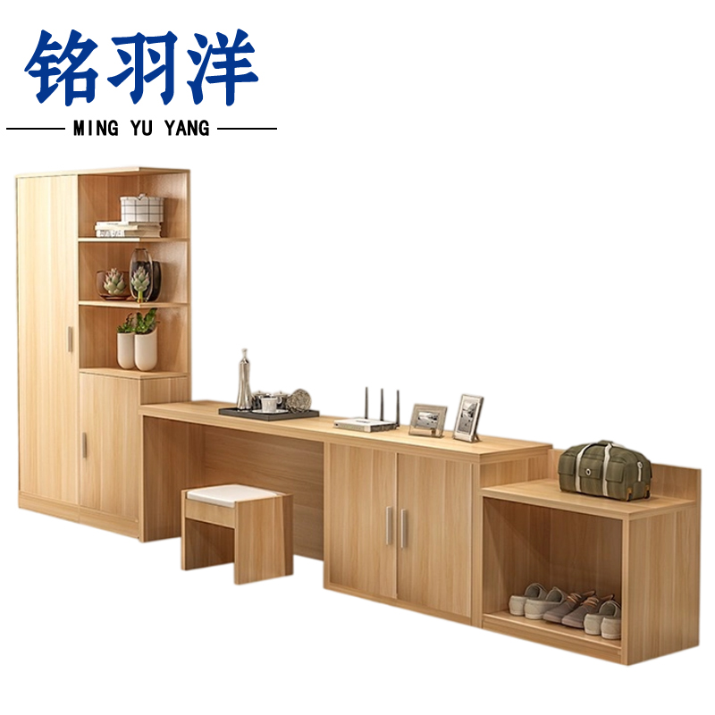 铭羽洋电视柜衣柜组合2.6m电视柜+0.8m衣柜组高清大图