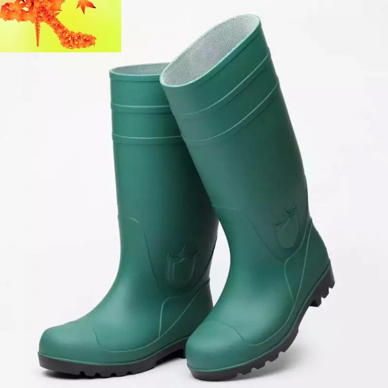 钢头雨鞋高帮劳保防砸耐酸碱防水劳保鞋工地高筒雨靴防滑长筒水鞋简畅