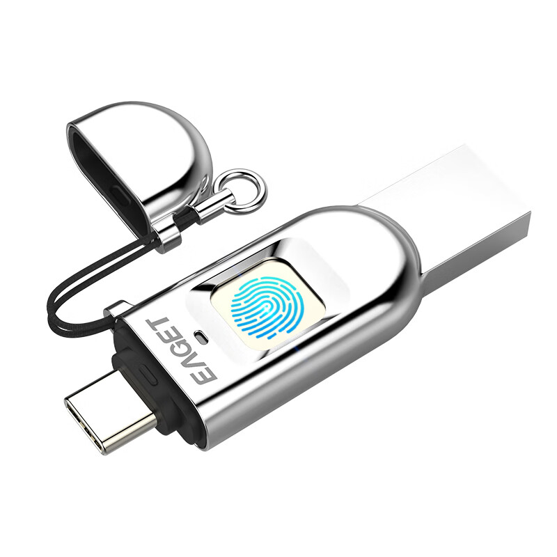 忆捷(EAGET) Type-C USB3.0双接口指纹加密 手机电脑两用隐私安全保护高速U盘 FU68-32G高清大图