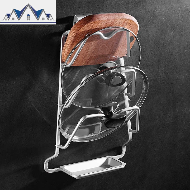 免打孔锅盖架放菜板的架子壁挂式厨房收纳用品案板置物架挂件家用_22_129高清大图