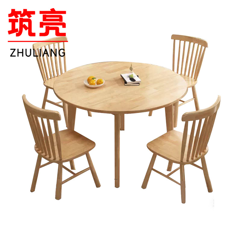 筑亮 实木桌椅 S120-4Y 套高清大图