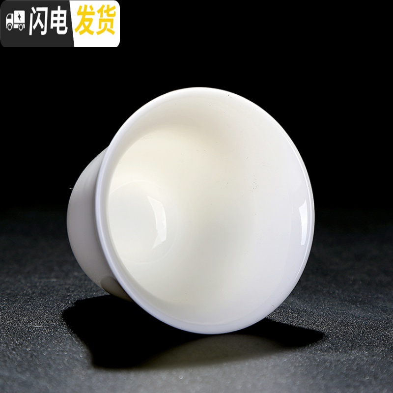 三维工匠品茗杯陶瓷德化玉瓷白瓷主人杯个人杯单杯功夫茶具小茶杯普洱茶杯 中国白(风铃杯)高清大图