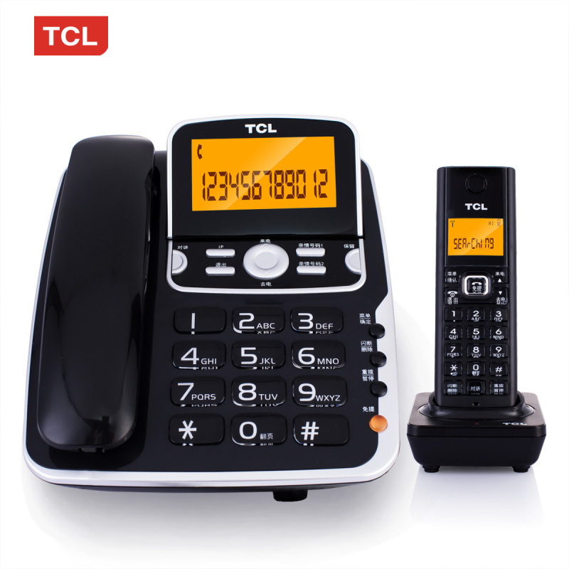 TCL D8电话机无绳电话子母机 商务办公家用 固定无线座机 一拖一