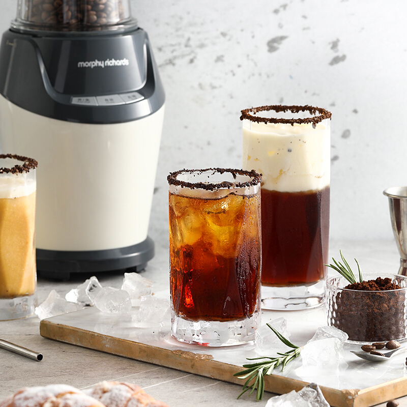 摩飞破壁机家用多功能料理机绞肉机小型水果榨汁机婴儿辅食搅拌器全自动低音果汁机MR9501 轻奢蓝(搅拌+榨汁机+研磨}高清大图