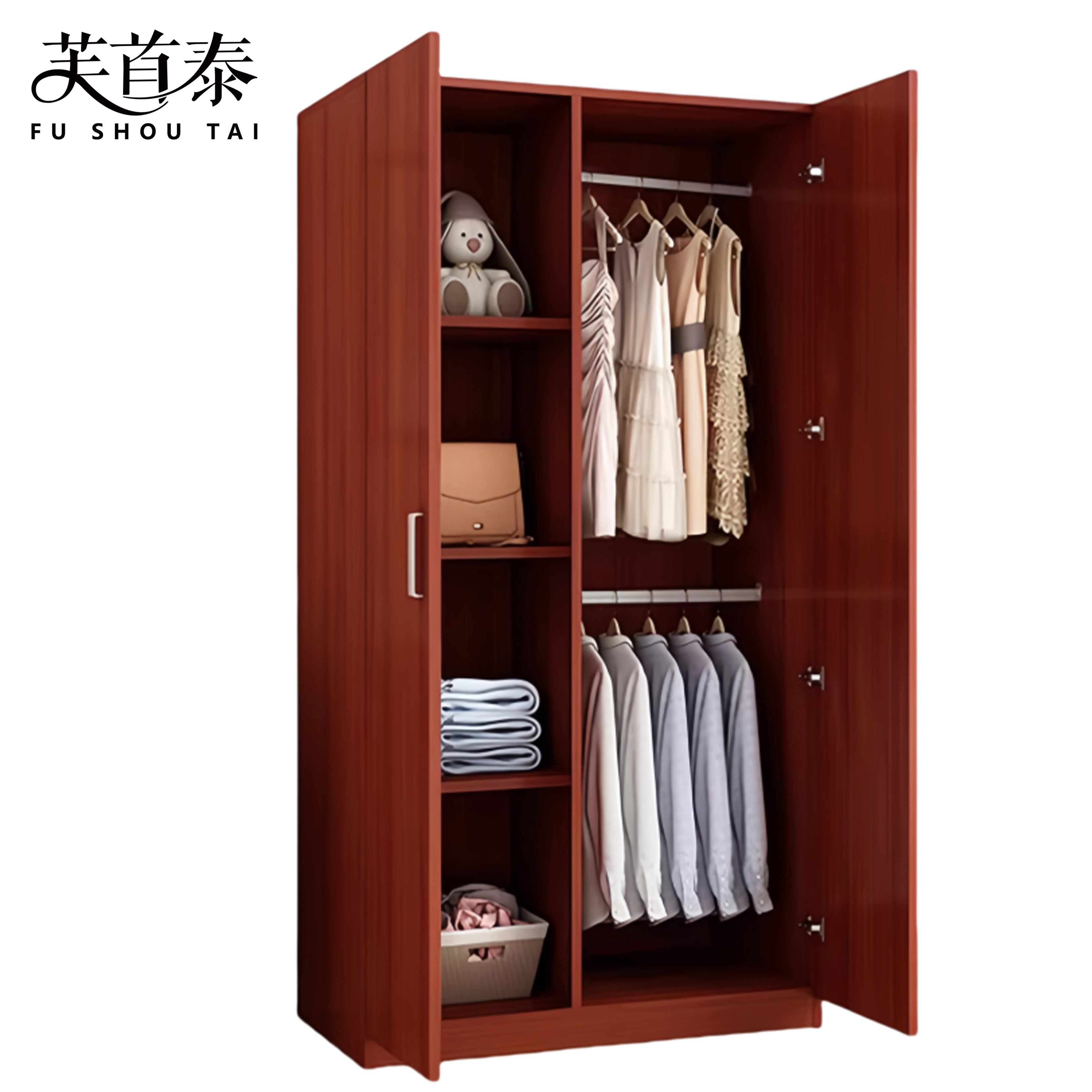 芙首泰两门衣柜800*400*1600mm台高清大图