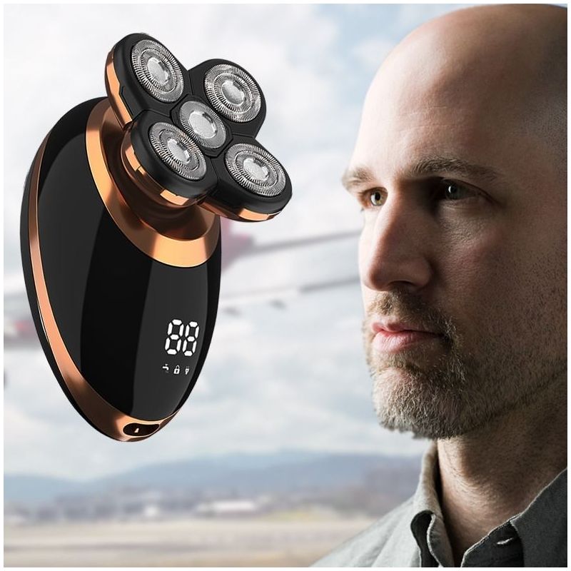 剃光头理发自刮男士刮光头机剃头电动剃须刀充电式刮胡刀强劲动力金色