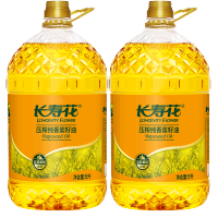 长寿花压榨纯香菜籽油5L*2桶大容量物理压榨一级食用油
