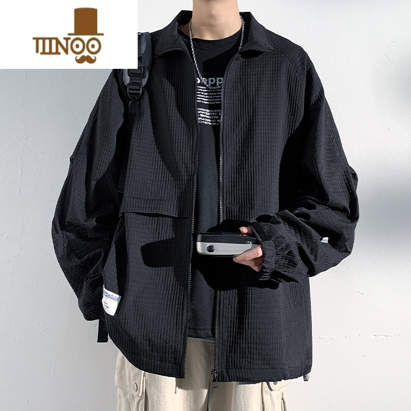 yanxu灯芯绒工装夹克男新款休闲上衣服男生秋装美式复古潮牌外套