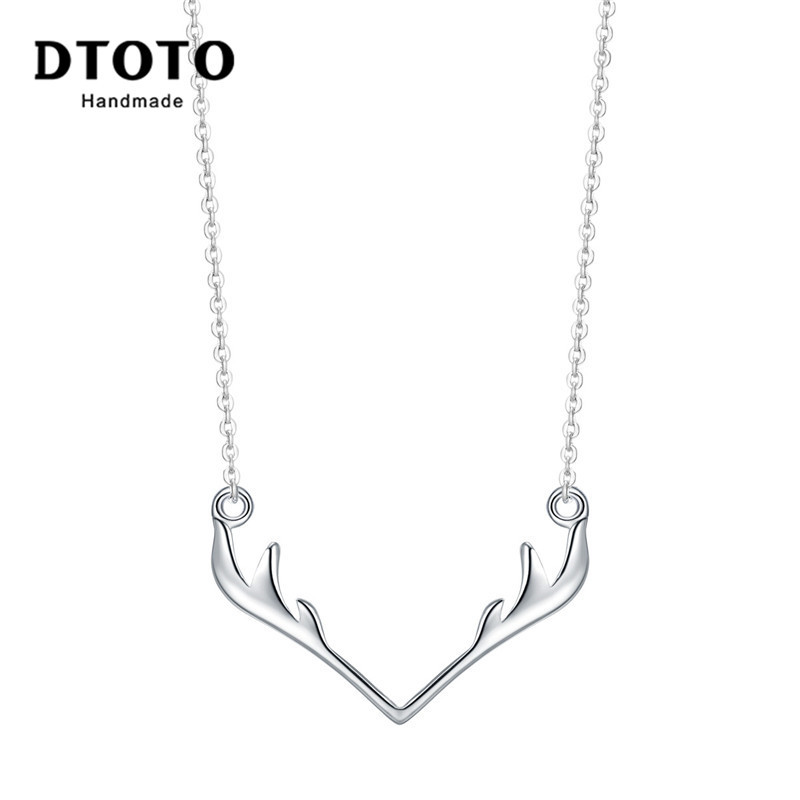 DTOTO 一鹿有你s925纯银锁骨链女生简约潮网红气质项链吊坠